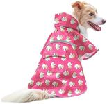 NACOCO Large Dog Raincoat Adjustable - Pet Water Proof Clothes Lightweight Rain Jacket Poncho Hoodies with Strip Reflective Pink (XXXL, Pink Unic)