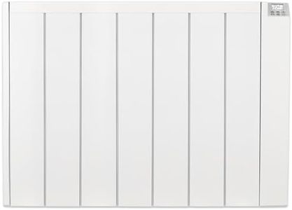 MYLEK Ceramic Panel Heater Radiator Electric with Programmable Digital Timer 2000w - Aluminium Wall Mounted Freestanding Slim White, IP24 Splashproof, LOT 20 Eco Design Energy Efficient (2000W)