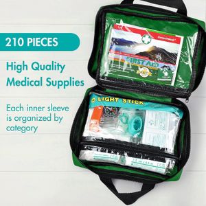 General Medi 210-Piece First Aid Kit – Emergency, Reflective, Ice Pack, Blanket