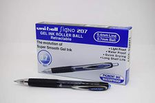 Uni-ball SigNo 207 Gel Rollerball Pen Retractable Fine 0.7mm Tip 0.5mm Line Black Ref 9004600 [Pack of 12]