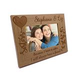 ukgiftstoreonline Personalised Sisters Butterfly Photo Picture Frame Oak Wood Finish (5 x 7 Inch)