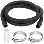 twoonto Drain Hose Extension for Washing Machines, 5M Universal Washing Machine Hose Black, Drain Hose Dishwasher Extension Set Including Hose Connector and Hose Clamps