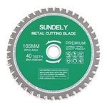 SUNDELY® Carbide Tipped TCT Circular Saw Blade Cutting Disc Wheel 165 mm X 20 mm X 40T (6.5" X 0.78") for Metal Steel Sheet Trimmer Cutter Multipurpose