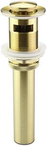 Bathroom Lavatory Vanity Vessel Sink Pop Up Drain Stopper with Overflow, Gold