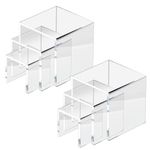 2 Sets Acrylic Display Risers for Funko POP Figures | Jewelry Display Riser | Clear Display Stands | Retail Displays Bridge Showcase for Cupcake Stands / Candy Dessert Table Decorations - 3"x4"x5"