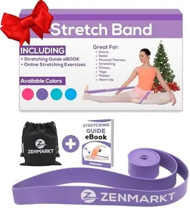 Stretch Bands for Dancers and Gymnasts - Exercise Bands for Dance, Ballet, Gymnastics, Cheerleading, Pilates Training Stretching Band Dance Stretch Bands for Flexibility Ballet Barre E-Book (Purple)