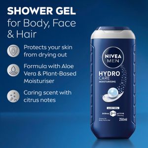 NIVEA MEN Protect & Care Shower Gel 250ml – Hydrating Body Wash