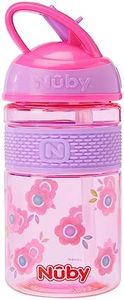 Nuby - Gobelet 2en1 paille dure en Tritan™ - 360ml - rose - 4ans+