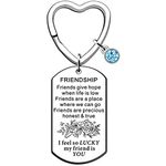 JMIMO Friendship Keyring Friend Gifts for Women girls Stainless Steel Friend Birthday christmas keychain