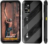 AGM H6 Rugged Smartphone 2024, Ultrathin Mobile Phone Unlocked, Android 13, 8 + 256GB, Expandable to 512TB, IP68/69K Waterproof Phone with 3 Card Slots, 4G Dual SIM, NFC, GPS