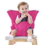 Vine Easy Seat Portable Travel High Chair | Adjustable, Safety, Washable | Toddler High Chair Seat Cover | Convenient Cloth Travel High Chair Fits in Your Handbag (Pink)
