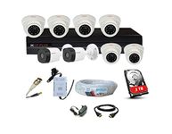 CP PLUS 8-Channel HD DVR with 2.4-MP 6-Indoor & 2-Outdoor Cameras, 3 TB HDD (2 Years Warranty), 8-CH ANTECH Power Supply & Cable, HDMI, BNC & DC Security Camera Combo Set