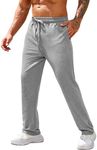 COOFANDY Men's Jogger Sweatpants Cotton Yoga Pants Casual Trousers Lounge Pants Grey