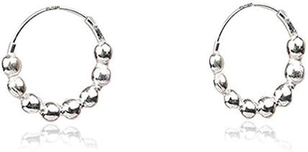 ELOISH 92.5 Sterling Silver Small Hoop Earrings for Women/Girls/Teenagers (12 MM Diameter Size, Silver Ornaments : 2 Grams)