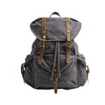 FANDARE Canvas Backpack Vintage Travel Rucksack Hiking Backpack Outdoor Daypacks Trekking Rucksack for Men Women Sport Travel Camping Mountaineer Knapsack Dark Gray