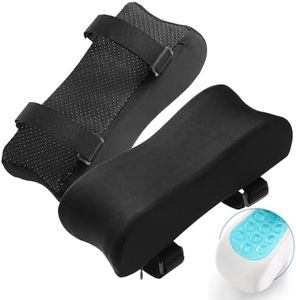 Fuloon Ergonomic Office Chair Armrest Pads 1 Pair, Armrest Cushion Pillow with Cooling Gel for Elbow Support for Computer Chairs, Gaming Chairs, Office Chairs and Wheelchairs (Black)