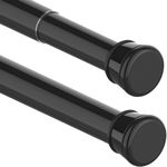 1PC Tension Rod No Drill Shower Curtain Pole Extendable Curtain Poles Shower Curtain Rail for Bathroom, Window, Door, Wardrobe, 73-145cm/28.74-57.09Inch(Diameter:25mm) Black