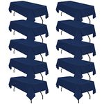 10Pack Navy Blue Polyester Tablecloths 60 x 102 Inch for 6ft Rectangle Tables Polyester Table Cover Washable Table Cloth for Wedding Reception Banquet Party