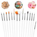 ASTER 15Pcs Cake Decorating Brushes, Food Safe Paint Brushes Kit for Baking, Cookie Paint Brush, Sugar DIY Tools Set for Fondant, Candy, Icing, Pastry