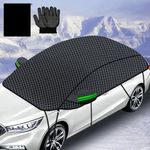 COFSODI 142 INCH Frost Guard Windshield Cover, Car Windshield Exterior Ice and Snow Cover, Essential All-Weather Half-Cover for Winter, Protector Sunroof, Side Window, Heavy Duty Oxford Fabric