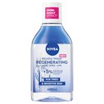NIVEA Regenerating Serum Infused Micellar Water (400ml), Micellar Cleansing Water with Amino Acid, 5% Panthenol and Squalane, Gentle Waterproof Makeup Remover