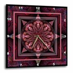 3dRose dpp_24842_2 Mandala 10 Chakra Purple Pink Black Flower Power Hippie India Orient Oriental Meditate Peace Harmony-Wall Clock, 13 by 13-Inch