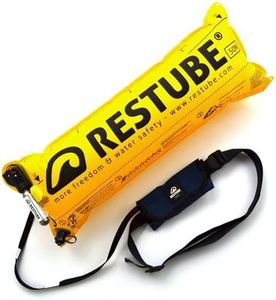 Restube Beach One-Pull Inflatable Water Safety Buoy | Float Buoyancy Aid for Swimming, Fishing, Sailing & SUP | Compact One Size Fits All Survival Kickboard