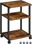 HOOBRO Mobile Printer Stand, 3-Tier Printer Cart Under Desk with Storage, Industrial Adjustable Rolling Cart, Sturdy Little Table on Wheels for Home Office BF28PS01