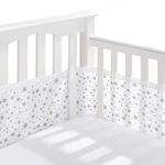 BreathableBaby Breathable Mesh Liner for Cot Beds — Covers 4 Sides — Classic — 3 mm — Twinkle Grey — Long + Short Panels — Non-Padded Single Layer — Safer Than a Crib Bumper — UK/EU Safety Tested