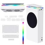 Cooling Fan for Xbox Series S, Dustproof Fan Cooling System for Xbox Series S with 3 Speed 4000/4300/4500RPM and 7 Modes RGB Light Strip, Low Noise, Dust Filter, Independent Touch Switch, 2 USB Port