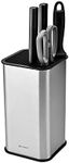 KITCHENDAO XL Stainless Steel Universal Knife Block Holder Without Knives, with Slots for Scissors and Sharpening Rod, Detachable for Easy Cleaning, Slotless Knife Holder Storage for Kitchen Counter