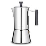 Easyworkz Pedro Stovetop Espresso Maker 4Cup 200ml Stainless Steel Italian Coffee Machine Maker Induction Moka Pot