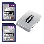 Integral 32GB 2 Pack SD Card with a 6 Slot Protective Metal Card Case - 4K Ultra-HD Video Premium High Speed Up to 90MB/s Read Speed - SDHC V30 UHS-I U3 Class 10 SD Memory Card Twin Pack