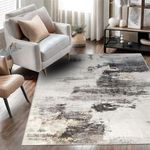 Safunion Area Rug Large Living room Rugs Morden Abstract Rug Short Pile Soft Carpet for Bedroom Rug for Indoor Decor (Abstract Brown/Multi, 80 x 120 cm)