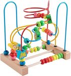 Jacootoys Toddlers Bead Maze Roller Coaster Animal Circle Toys Educational Abacus Beads Game for Boys Girls Baby Gift