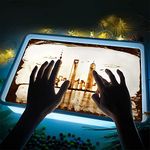 Sand Painting Light Box for Kids, Sand Art Kits with Led Light, Portable Light Table Sand Table for Parent-Child Kindergarten, are Available(Color:Blue)