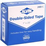 ALVIN Double Sided Tape 1" x 25 Yards Model 2400-C Double Sided Tape, Multipurpose Tape for Arts and Crafts, Great for Woodworking and Home Improvement - 25 Yards