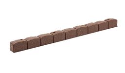 Nicoman Roman Castle Stone Garden Border 4-ft Rubber Landscape Edging Section 120cm, Earth, Pack of 4