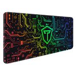 Tukzer RETRO Extended Gaming Mouse Pad, High-Speed Mouse Tracking & Control | Stitched Embroidery Edges, Non-Slip Rubber Base| for Computer Laptop Keyboard Office Home (795mm x 298mm x 3.45mm, Matrix)