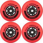 AOWESM Inline Skate Wheels 72mm 76mm 80mm 85a Outdoor Skate Roller Blade Hockey Replacement Wheels w/Bearings ABEC-9 and Floating Spacers (4 Pack) (Red, 72mm)