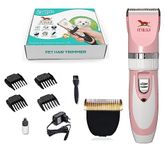 PETOLOGY Unisex Professional Automatic Rechargeable Pet Hair Trimmer for Dogs & Cats Grooming Machine Wireless (Pink Trimmer + Extra Blade)