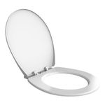 Plantex Polypropylene Western Toilet Seats For Bathroom/Toilet Seat/Commode Seat Cover - Oval Shape(Glossy White)