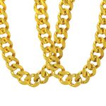 CrazyPiercing Faux Gold Acrylic Chain Necklace, 90s Punk Style Necklace Costume Jewelry, Hip Hop Turnover Chain Necklace, Plastic 32 inches, 36 inches 35mm, Plastic, No Gemstone