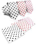 Vittorio Farina 3-Pack Polka Dots Tie & Pocket Square Set for Men (White/Black,Red,Hot Pink)