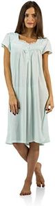Casual Nights Women's Polka Dot Lace Short Sleeve Nightgown - Light Green - XX-Large