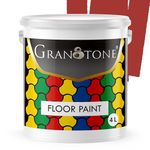 GRANOTONE Floor Paint 4 Litre Terracotta Colour Polyurethane and Acrylic Polymer Based Concrete Sealer Anti Slip Thick and Durable for Cement Floor and Tiles Made in India