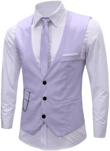 ERZTIAY Men's Formal Dress Vest Business Slim Fit Sleeveless Tuxedo Suit Vest Waistcoat