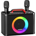 MASINGO New Karaoke Machine for Adults and Kids with 2 Wireless Microphones, Portable Bluetooth Singing Speaker, Colorful LED Lights, PA System, and TV Cable. Sonoro G5