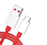 Type C USB Cable 6.5 A 1 m 65W/6.5A C Type Cable Fast charging vooc,supervooc,superdart, flash charging cable (Compatible with OPPO,REALME,NARZO,ONEPLUS,VIVO,IQOO,SAMSUNG,MOTOROLA,MI,REDMI,POCO) (Red)