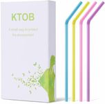 100 Count 100% Plant-Based Compostable Colorful Straws-KTOB Biodegradable Flexible PLA Drinking Straws-A Fantastic Eco Friendly Alternative to Disposable Plastic Bendable Plasticless Straws